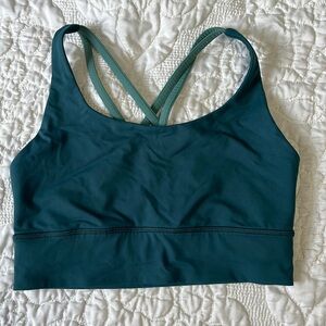 Turquoise long line Lululemon sports bra